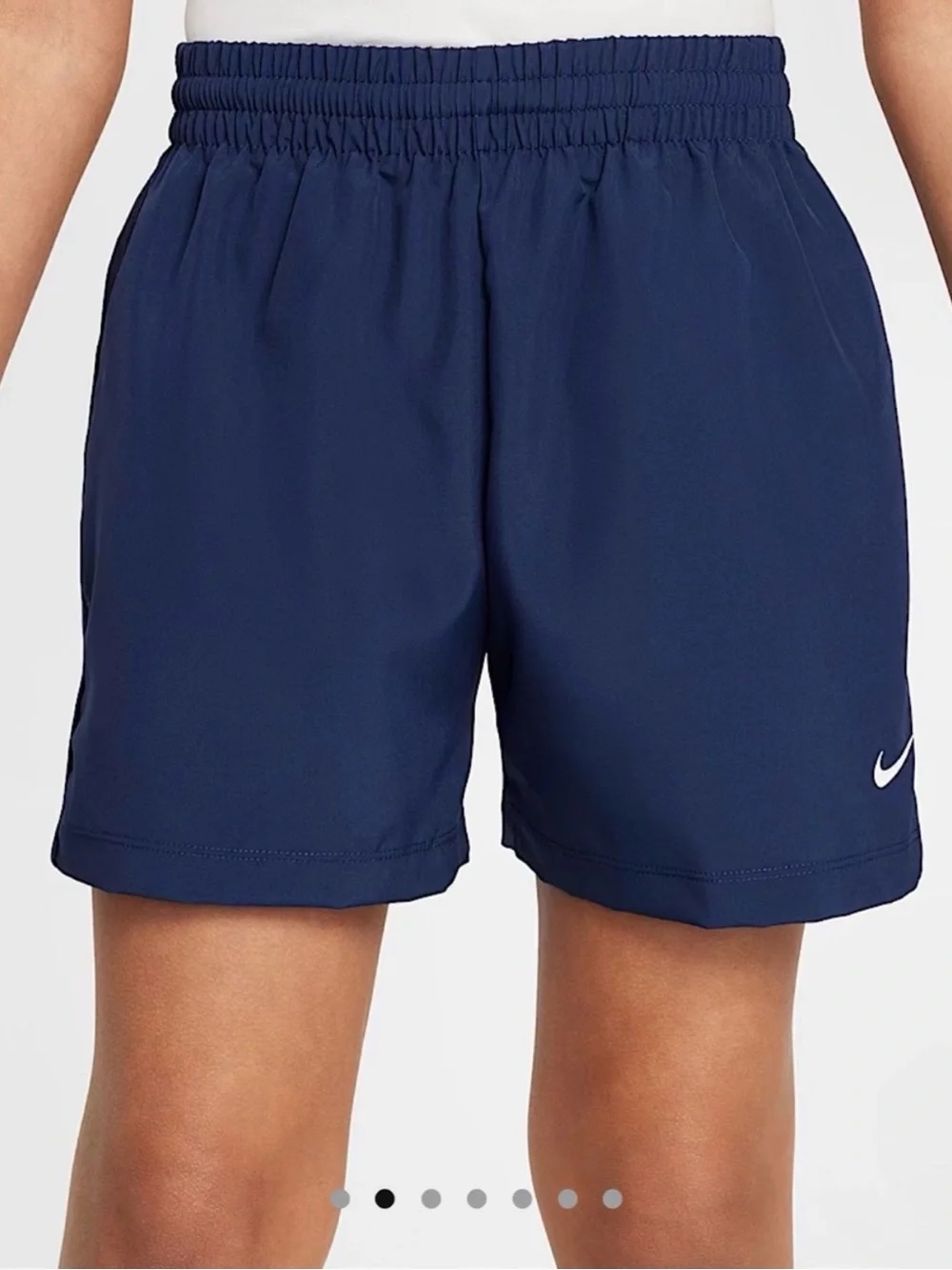 Nike youth  Navy Blue Athletic Shorts with White Swoosh